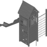 Высокий домик с вертикальной сеткой