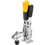 AMF 6800SY - Vertical toggle clamp with safety latch with open clamping arm and horizontal base