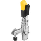 AMF 6802SY - Vertical toggle clamp with safety latch with open clamping arm and vertical base