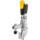 AMF 6803SY - Vertical toggle clamp with safety latch with open clamping arm and angled base