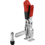 AMF 6804S - Vertical toggle clamp with safety latch with solid clamping arm and horizontal base.