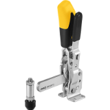 AMF 6804SY - Vertical toggle clamp with safety latch with solid clamping arm and horizontal base.