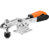 AMF 6830SJ - Horizontal toggle clamp with safety latch, open clamping arm and vertical base