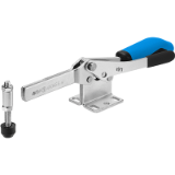 AMF 6834SE - Horizontal toggle clamp with safety latch. With solid clamping arm and horizontal base.