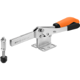 AMF 6834SJ - Horizontal toggle clamp with safety latch. With solid clamping arm and horizontal base.
