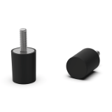 BK45.0007 - Rubber metal buffer with one-sided threaded bolt