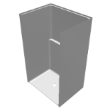 Single-Piece Barrier Free 48 x 36 x 78 Shower Beveled Threshold, 12 Curb Height LSS4836B5B
