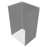 Single-Piece Barrier Free 48 x 38 x 77 38 Shower Beveled Threshold, 12 Curb Height LCS4838B5B