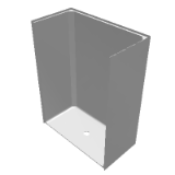 Single-Piece Barrier Free 60 x 30 x 77 12 Shower Beveled Threshold, 34 Curb Height LCS6030B75B