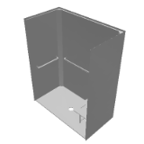Single-Piece Code Compliant 63 x 33 x 78-34 Shower Traditional Threshold, 34 Curb Height LCS26333A75T.V2