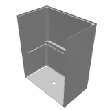 Single-Piece Code Compliant 63 x 37 x 77 12 Shower Traditional Threshold, 34 Curb Height LCS6337SL75T