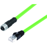 Connection cable female cable connector M12x1 - RJ45, PUR, shielded