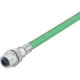 Female panel mount connector, PROFINET, PUR green, M16, shielded
