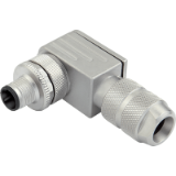 Male angled connector, CAT 5, crimp connection, cable aperture 5-8mm, shieldable, UL