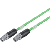 Connecting cable 2, male cable connector M12x1, PUR green, shielded, UL