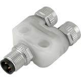 Twin distributor, LED, male connector M12 x 1 – 2 female connectors M12 x 1