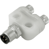 Twin distributor, LED, male connector M12 x 1 – 2 female connectors M8 x 1