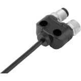 Twin distributor, moulded – male/female connector M12 x 1