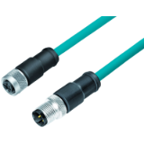 female cable connector M12x1 - Mabelstecker M12x1, TPE blue-green
