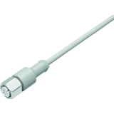 Female cable connector, moulded, PP, stainless steel locking ring, Food and Beverage, acc. to FDA