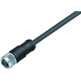 Female cable connector, moulded, shielded, PUR