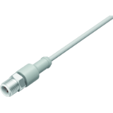 Male cable connector, moulded, PP, stainless steel locking ring, Food and Beverage, acc. to FDA