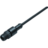 Male cable connector, moulded, UV-resistant, plastic threaded ring