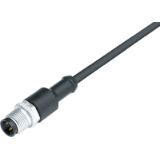 Male cable connector, overmolded, PUR, shield on pin 8