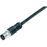 Male cable connector, overmolded, shielded, TPE black
