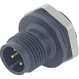 Male panel mount connector, fixing thread, solder