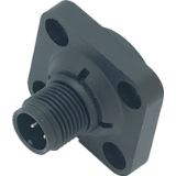 Square male panel mount connector, positioning possible, with sealing IP67, see accessories