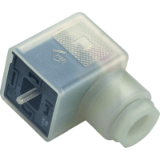 Female power connector DIN EN 175301-803, high housing, wired, LED