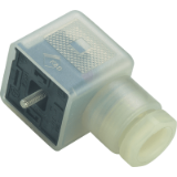 Female power connector DIN EN 175301-803, low housing, wired, LED