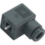 Female power connector with strain relief DIN EN 175301-803, low housing
