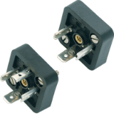 Male rectangular power connector DIN EN 175301-803, 2 mounting holes