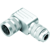 Female angled connector, crimp connection, shieldable, PG 9