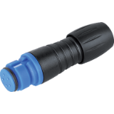 Female cable connector, blue