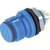 Female panel mount connector, blue