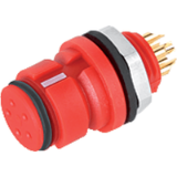 Female panel mount connector, red