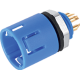 Male panel mount connector, blue