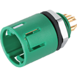 Male panel mount connector, green