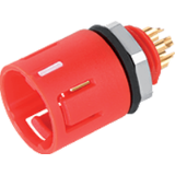 Male panel mount connector, red