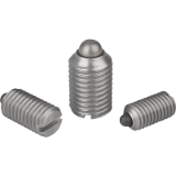 B0015 - Spring plungers with slot and thrust pin, stainless steel