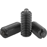 B0018 - Spring plungers with hexagon socket and thrust pin, steel