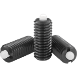 B0019 - Spring plungers with hexagon socket and POM thrust pin, steel