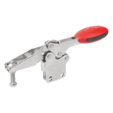 B0388 - Toggle clamps horizontal with straight foot and adjustable clamping spindle, stainless steel