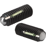 B0163 - Ball-end thrust screws without head with full ball, LONG-LOK secured