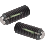 B0164 - Ball-end thrust screws without head with flattened ball LONG-LOK secured