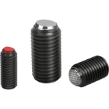 B0157 - Ball-end thrust screws without head with flattened balll