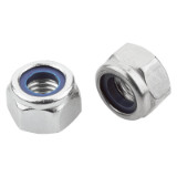 B0102 - Hexagon nuts with polyamide thread lock high type, DIN 982 / stainless steel similar to DIN 982